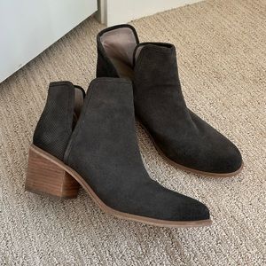 gray suede ankle boots